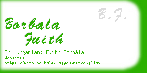 borbala fuith business card